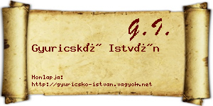 Gyuricskó István névjegykártya