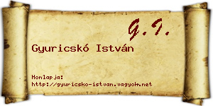 Gyuricskó István névjegykártya